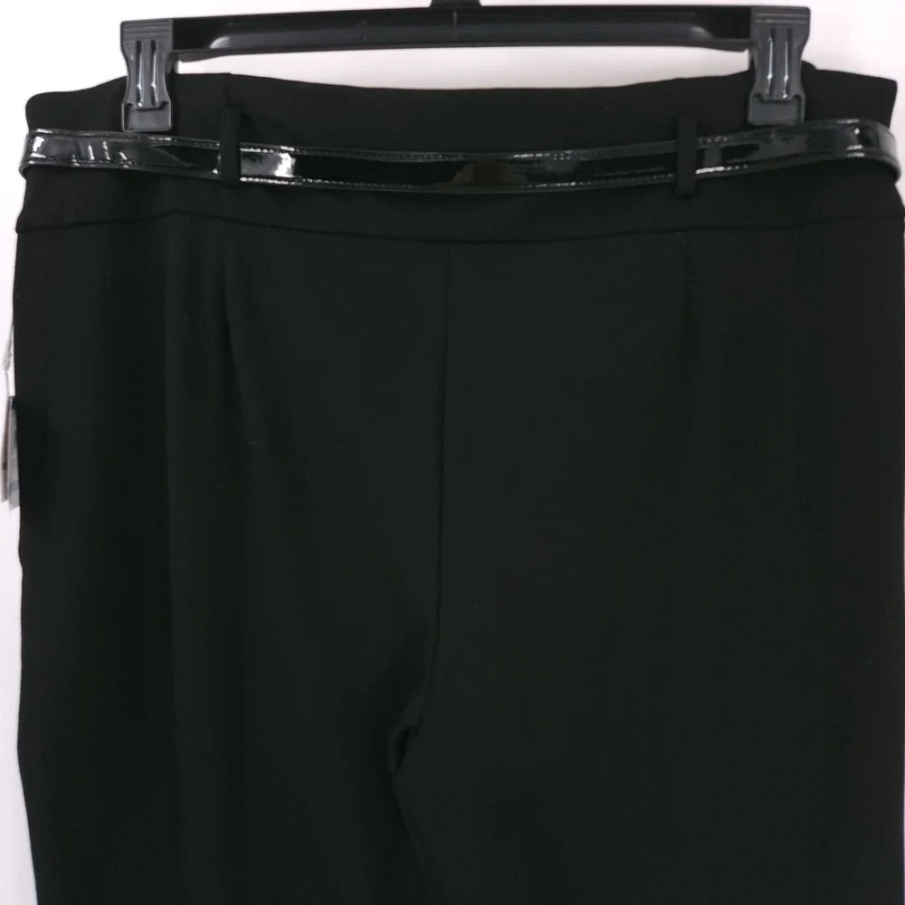Kasper High Rise Pull On Boot Leg Dress Pant with Belt Black Womens XL NWT - Picture 7 of 11